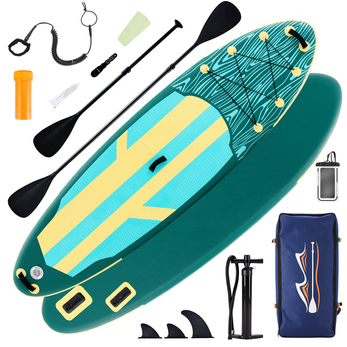 Betcozy Inflatable Stand Up Paddle Board, 2-in-1 Paddle with Premium SUP Paddleboard Accessories, Stable & Non-Slip Deck for Adults & Youth of All Skill Levels, Yello