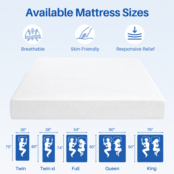IULULU Memory Foam Mattress Bed in a box, with Green Tea Cool, Medium