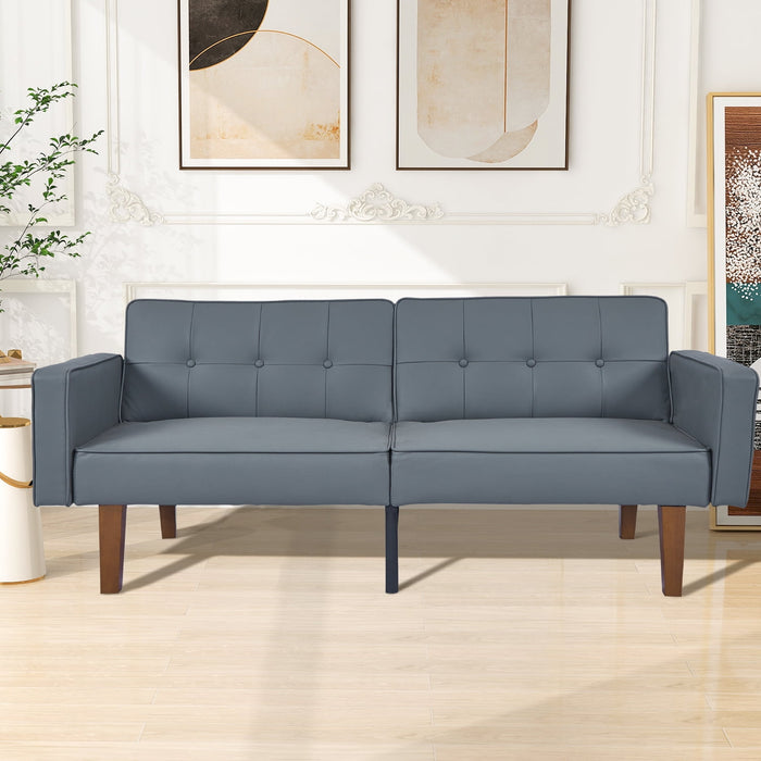Futon Sofa Bed Memory Foam Futon Mid-Century Modern Convertible Sofa Bed,Dark Gray
