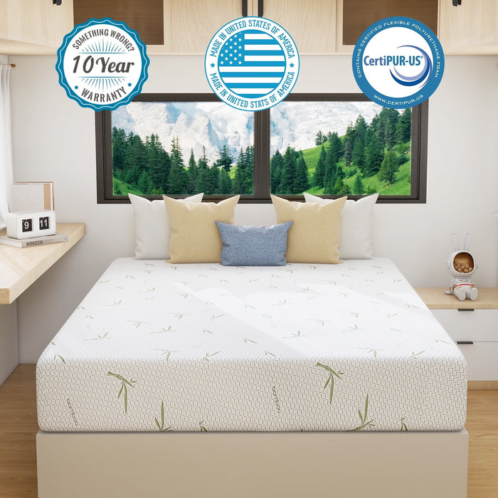 Blorly RV Mattress, 10 inch Short Queen Size Mattress for RVs, Cooling Memory Foam Mattress, Campers Trailers Mattress in a box, Made in USA