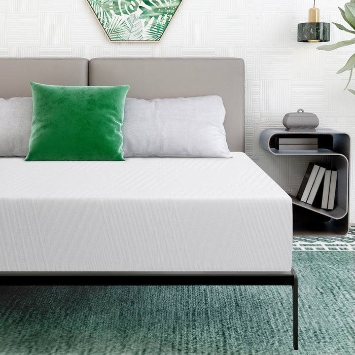 TINKLE WELL California King Memory Foam Mattress,10 inch Mattress with Breathable Bamboo Cover Mattress in a Box, Medium Firm Green Tea Gel Mattress for Pressure Relieving