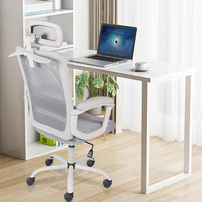 TINKLE WELL Office Chair, with Adjustable Lumbar Support and Armrest, Comfortable Computer Gaming Chair