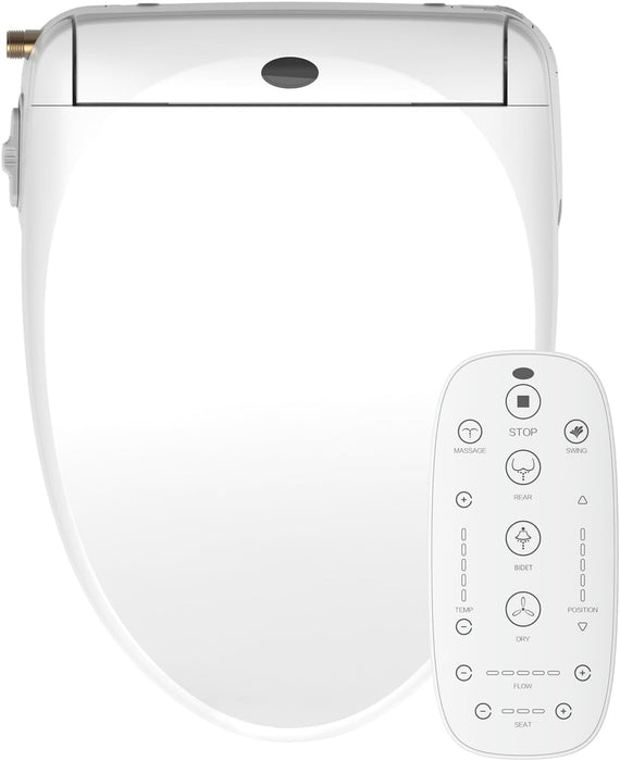 Blorly Electric Smart Bidet Toilet Seat with Adjustable Nozzle, LED Night Light