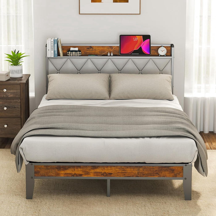 Taoset Full Size Bed Frame, Metal Bed with Headboard, 800LBS Heavy Duty Mattress Foundation with Steel Slats Support, No Box Spring Needed, Noise Free