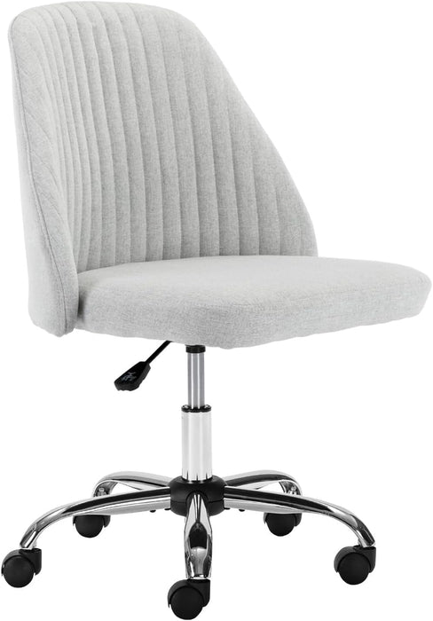 Taoset Modern Vanity Chair with Adjustable Height - 360掳 Swivel & Comfortable Cushion for Dressing Room & Bedroom, Grey