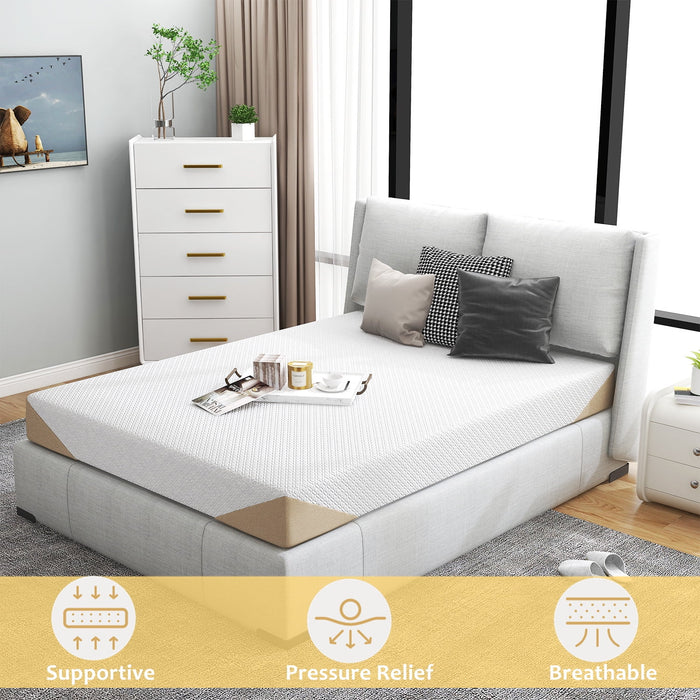 Mattress 8 Inch, Green Tea Gel Memory Foam Mattress in A Box for Pain Relief & Cool Sleep,Made in USA