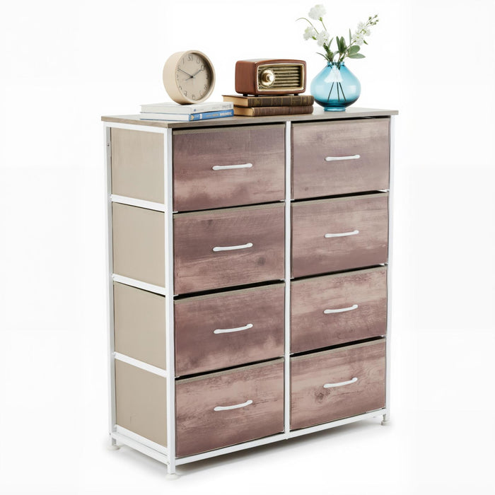 Blorly 8 Drawers Dresser, Storage Dresser Organizer with Drawers, Chest of Drawers, Dresser with Metal Frame and Wood Tabletop for Bedroom, Guest Room, Closet, Entryway, Nursery, Smoked ash