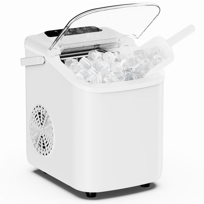 Bigleap Ice Maker Countertop, 26lbs per 24H, 9 Cubes in 6-8 Mins, Self-Cleaning Portable Ice Machine with Handle for Home, Kitchen, Office, RV, White