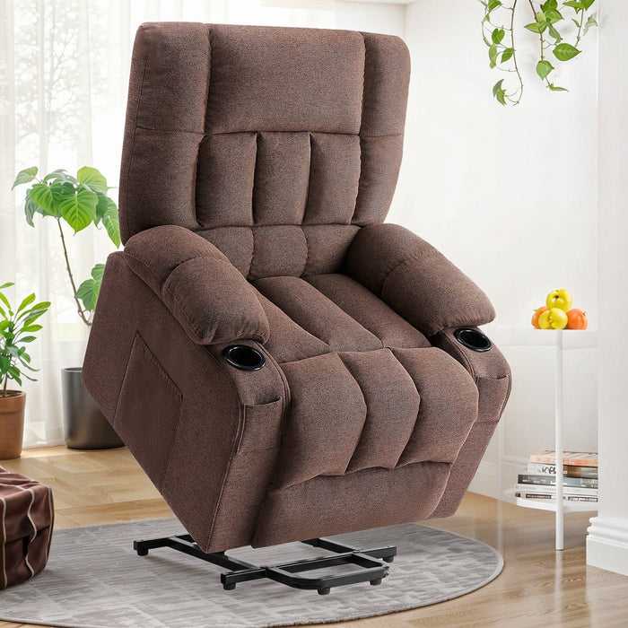 Blorly Oversized Recliners, 21.6"W Single Recliner Chair with Storage Bag, Modern Chair for Living Room, Bedroom, Beige
