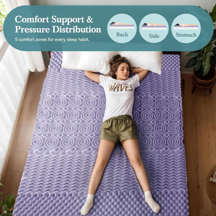 Gel Memory Foam Mattress Topper, Bed Topper for Queen Size Bed