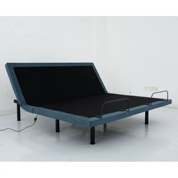 Full Size Electric Adjustable Bed, Bed Frame, Wireless Remote,  LED Light Adjustable Bed Frame, Black