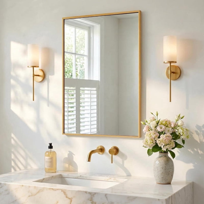 Simenmax Bathroom Vanity Mirror, 48"x30" Gold Bathroom Mirror, Wall Mirrors with Aluminum Metal Frame for Bathroom, Vanity, Bathroom.