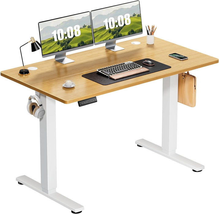 Betcozy 48'' Electric Stand up Desk, Adjustable Electric Computer Desk for Home Ofiice, Oak