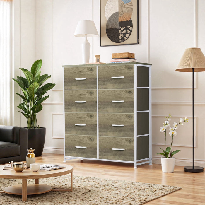 Betcozy Dresser, Storage Organizer with 8 Drawers for Bedroom, Chest of Drawers with Sturdy Metal Frame, Wood Tabletop for Closet, Nursery, Smoked ash