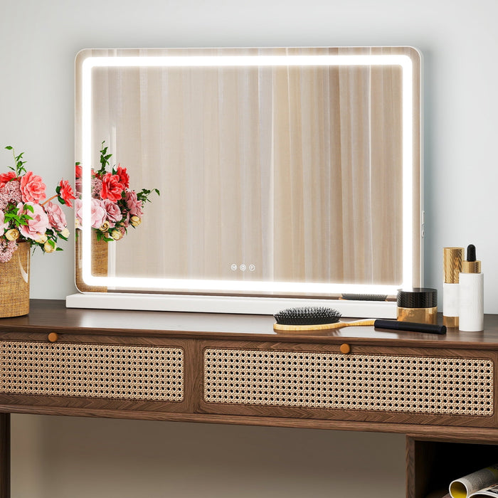 Simenmax 22" x 19" Vanity Mirror with Lights, LED Makeup Mirror with Touch Control, Dimmable 3 Color Lighting Modes for Bathroom, Bedroom, Dressing Room