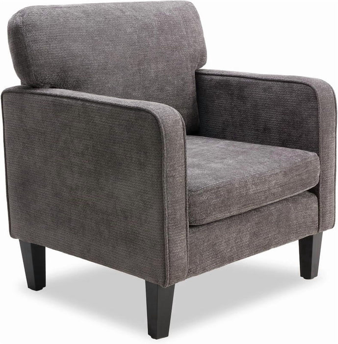 Simenmax Mid-Century Modern Accent Chair, Ergonomic Reading Chair Lounge Chair with Armrests for Living Room, Bedroom, Reception,Gray