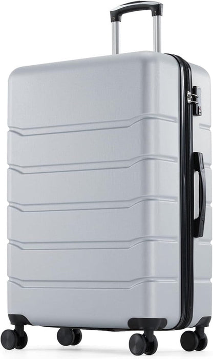 Simenmax 20 Inch Carry On Luggage, ABS Hardside Expandable Suitcase with Dual Spinner Wheels, Lightweight Travel Bag for Business & Short Vacation, Light Gray