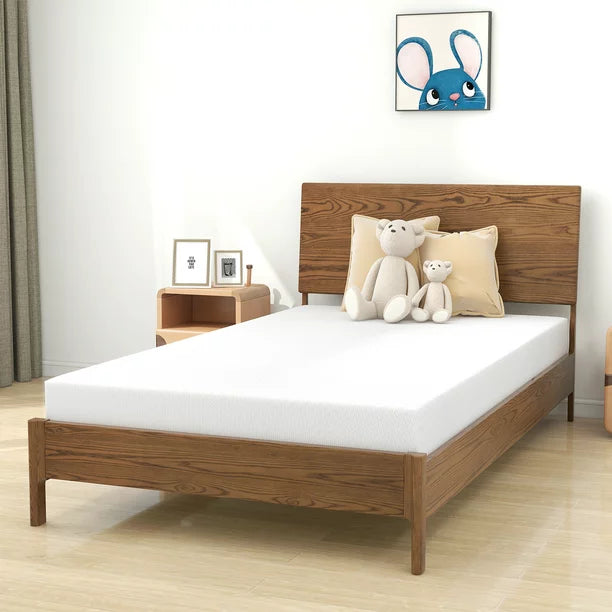 8 inch Twin Size Memory Foam Mattress, Medium Feeling Mattresses, Made in USA, White