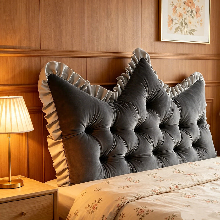 Crown Shaped Headboard Pillow, Large Soft Backrest Cushion for Bed Sitting Reading Support