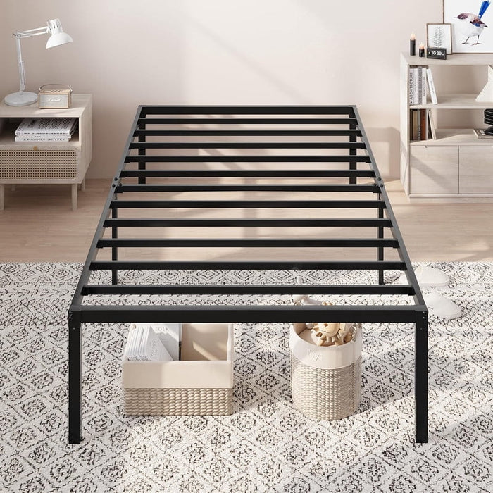 Simenmax 16'' Twin Size Metal Bed Frame, Heavy Duty Metal Platform with Ample Storage Space, Sturdy Construction, No Box Spring Needed