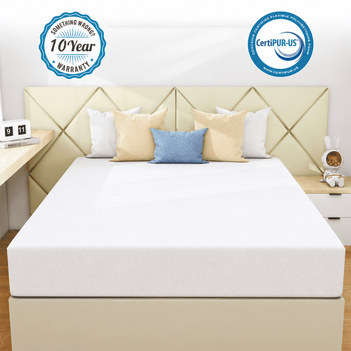 IULULU Full Mattress, 6 inch Gel Memory Foam Mattress, Medium Firmness, White Gel Infused Mattress in a box, Made in USA