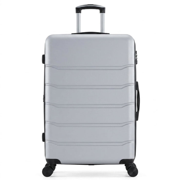 Nextay 28 Inch Hard Shell ABS Carry On Luggage, Expandable Rolling Suitcase with Double Spinner Wheels & TSA Lock, Light Grey