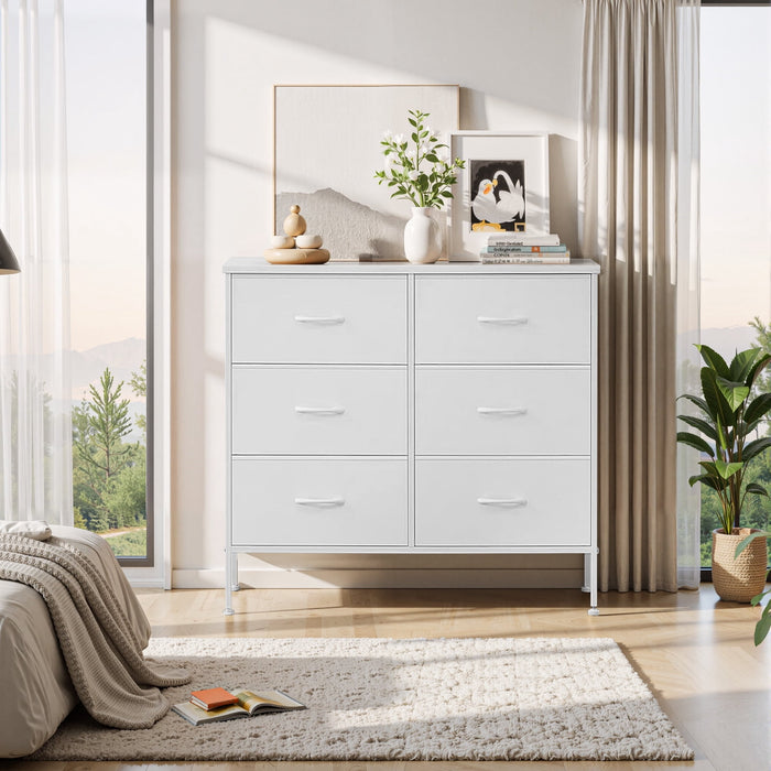 Betcozy 6-Drawer Clothes Dresser Tower, Ideal Master Bedroom Storage & All-Purpose Wardrobe Organizer, White