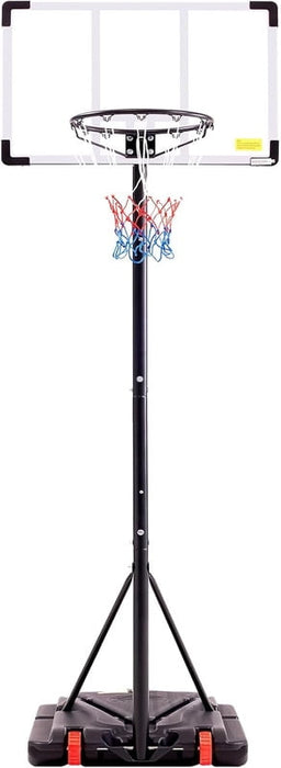 Nextay 8.5FT Portable Basketball Hoop, Adjustable Basketball Hoop with Shatterproof Backboard & Shock-Absorbing Rim, White