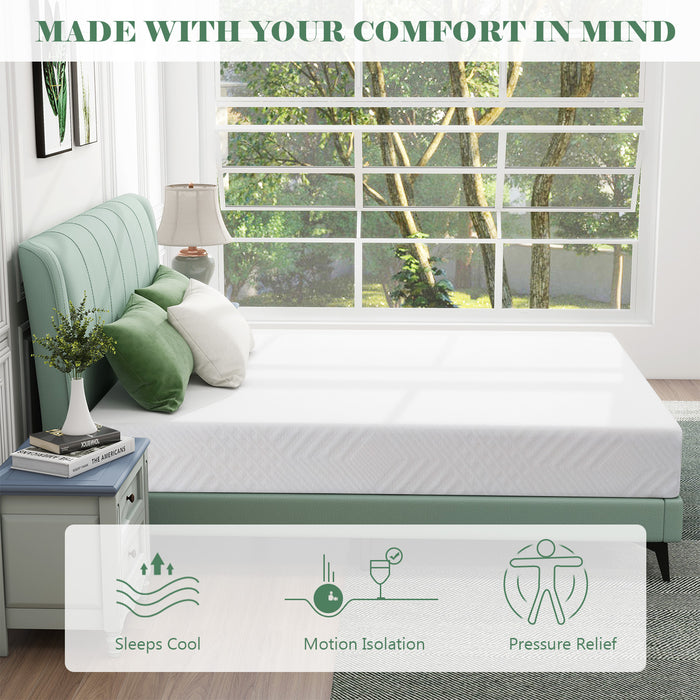 Memory Foam Mattress Bed in a Box,with Green Tea Cooling Gel, Made in USA