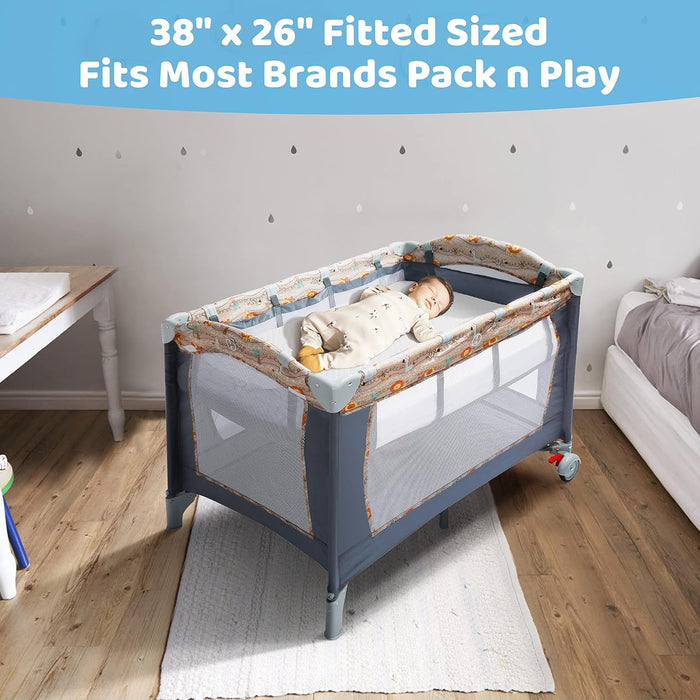 Dual-Sided Mattress Pad, Tri-fold Portable Mini Crib Mattress for Baby & Toddlers with Washable Cover & Storage Bag,38"x26"