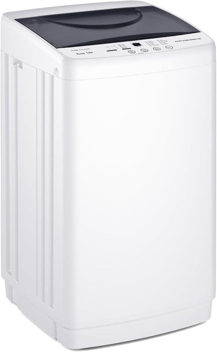 Simenmax Portable Washing Machine, 7.7 lbs Compact Laundry Washer with Stainless Steel Drum, 10 Wash Cycles & LED Display for Home, Apartment, Dorm, RV,White