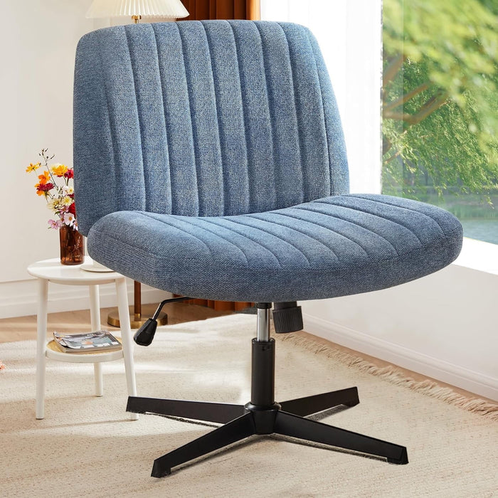 Simenmax Home Office Desk Chair, Mid-Century Inspired Adjustable Swivel Comfy Upholstered,Blue