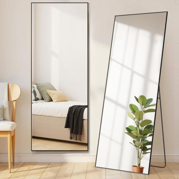 64"x21" Full Length Mirror Standing Rectangle Floor Mirrors Body Dressing Wall-Mounted Mirror, Gold