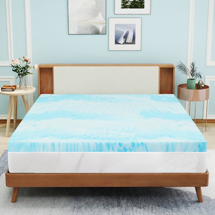 TINKLE WELL Mattress Topper Twin XL Size, 3 inch Memory Foam Mattress Topper, Ventilated and Breathable, Bule