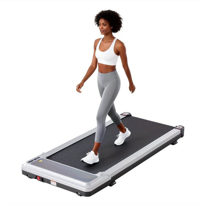 Bigleap Treadmill , Under Desk Walking Pad for Home Office, Quiet Portable Treadmill for Small Spaces, Apartments with Remote Control & LED Display, Silver