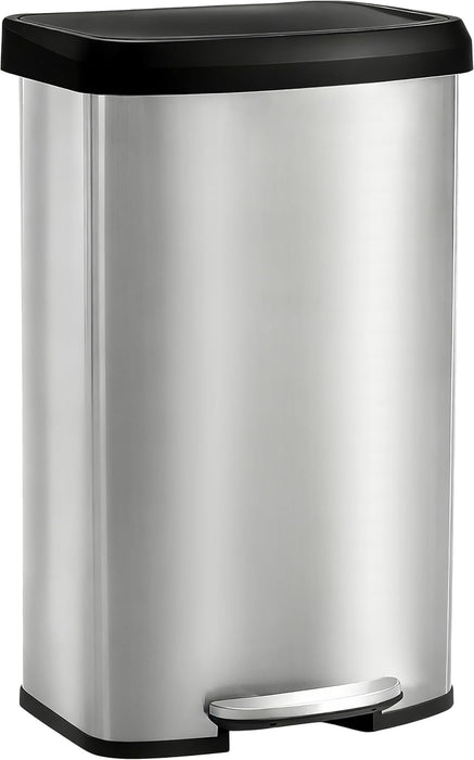 Blorly Kitchen Trash Can, 21.2 Gallon Garbage Can with Single Inner Bins, 80 Liter Large Capacity Trash Can with Soft-Close Foot Pedal, Stainless Steel