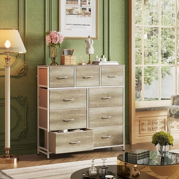 Betcozy 9-Drawer Dresser, Ideal Master Bedroom Storage & All-Purpose Wardrobe Organizer, Smoked ash