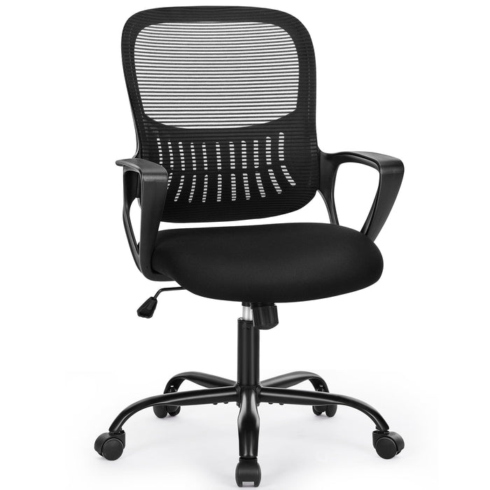 TINKLE WELL TINKLE WELL Ergonomic Office Home Desk Mesh Fixed Armrest-Black2