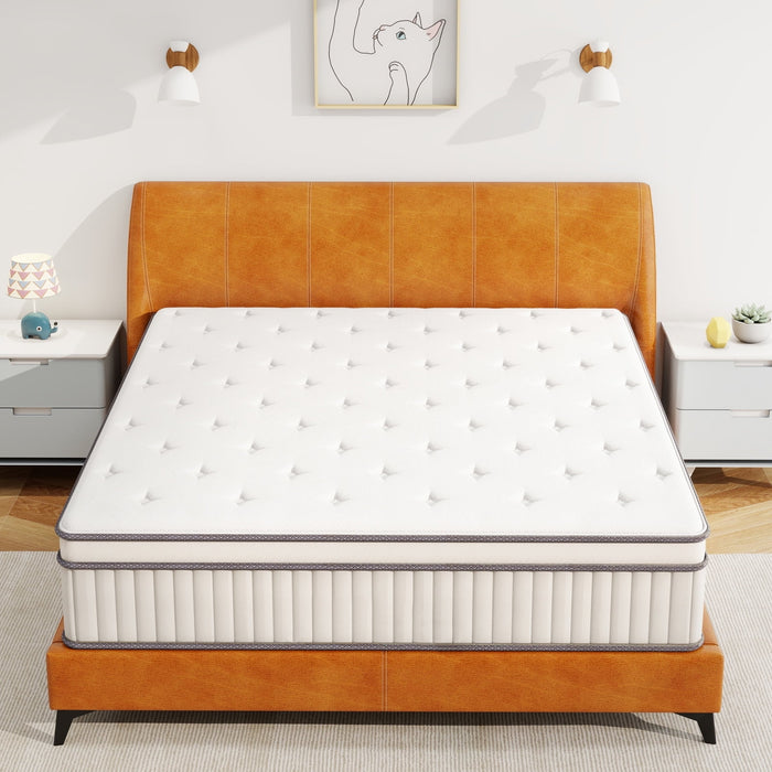 Blorly King Mattress 12 Inch Memory Foam Hybrid Mattress in a box, Gel Memory Foam and Spring Mattress Support and Pressure Relief , Medium Firmness
