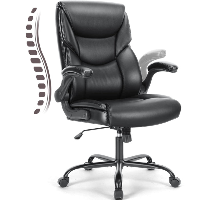 TINKLE WELL TINKLE WELL Big and Tall Office High Back Ergonomic Executive Desk Chair Extra Wide Seat-Black1