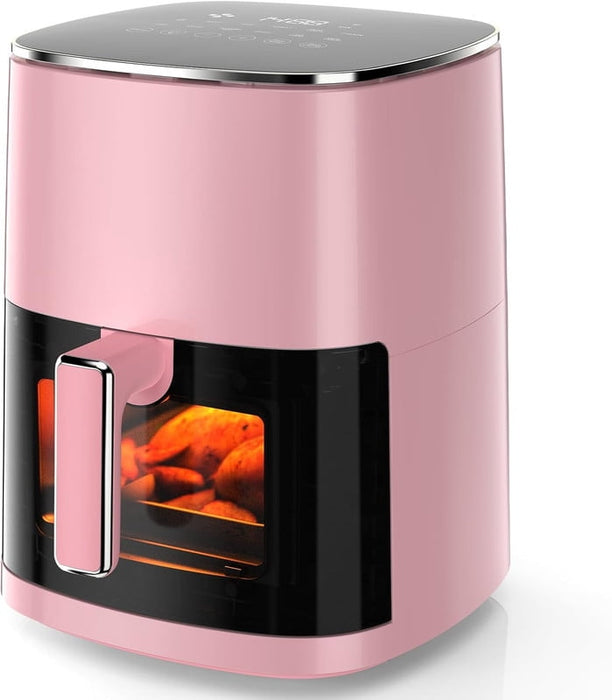 Simenmax Air Fryer, 6-Quart with Viewing Window, 12-in-1 Functions - Air Fry, Roast, Reheat, Dehydrate, Bake, Steam, and More, 400°F Max Temperature, Pink