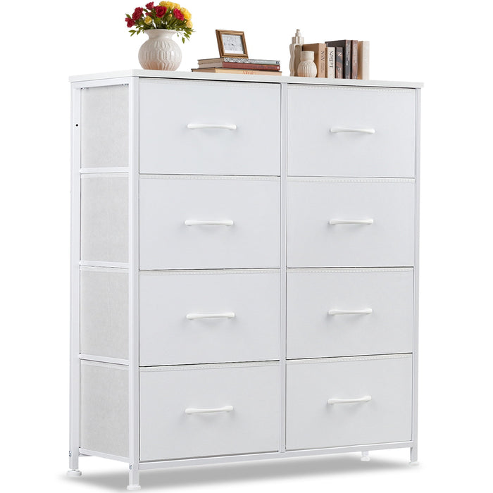 Betcozy 8-Drawer Dresser, Clothes Dresser Tower & Classification Storage for Bedroom, Living Room, White