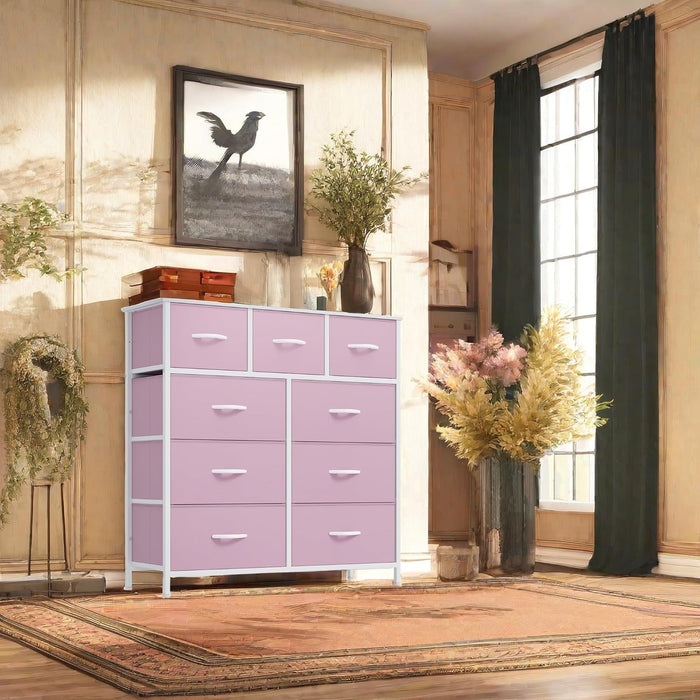 Betcozy 9-Drawer Dresser, Ideal Master Bedroom Storage & All-Purpose Wardrobe Organizer, Pink