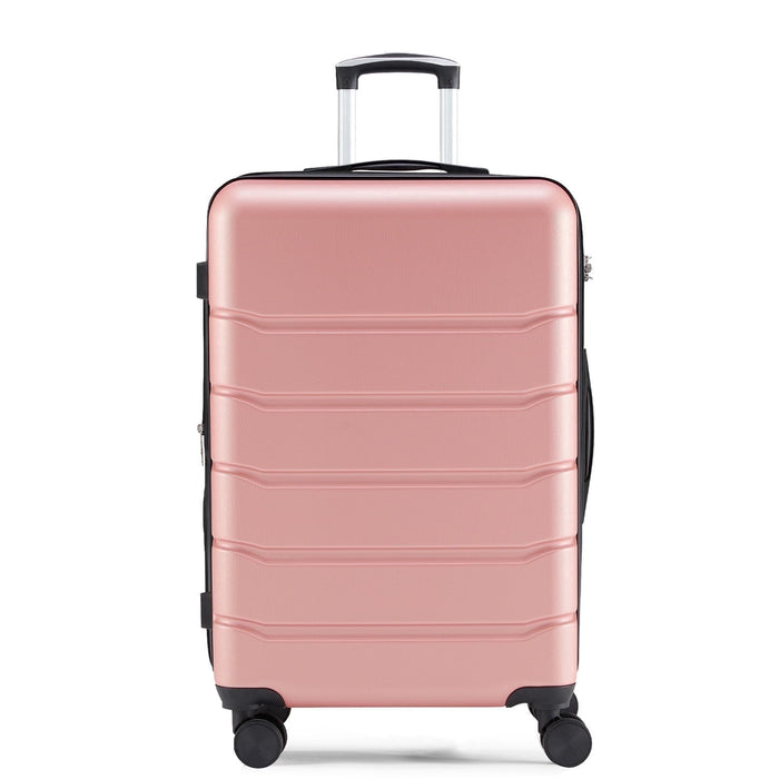 Taoset 24-Inch Expandable Blue Hard Shell Luggage, ABS Suitcase with Dual Spinner Wheels, TSA Accepted Lock, Wet/Dry Compartments, Lightweight & Durable for Travel, Pink