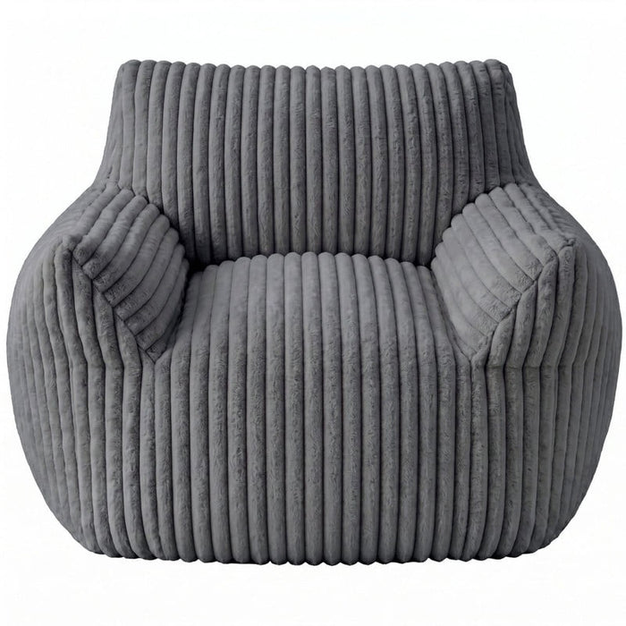Simenmax Bean Bag Chair – Ultra Soft Single Lounger with Armrests, Large 400lbs Capacity, Gray