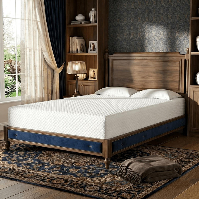 IULULU 12 Inch Gel Memory Foam Mattress, Twin-XL Size Mattress with Graphene Cooling Cover, Fiberglass-Free, Medium-Firm, Bed in a Box
