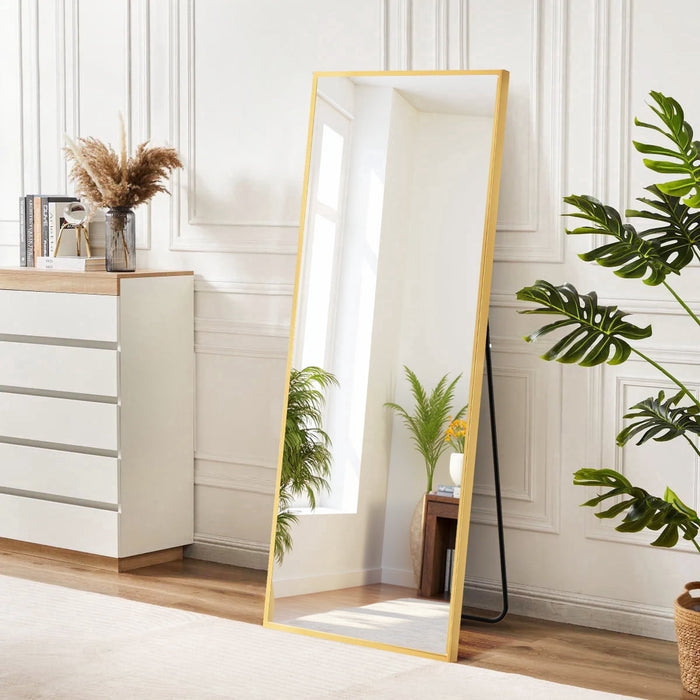 Blorly 58"x19" Full Length Mirror Standing Rectangle Floor Mirrors Body Dressing Wall-Mounted Mirror, Gold
