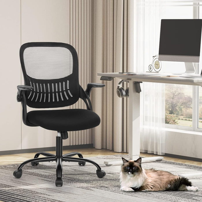 Beddle Office Chair with Lumbar Support, Ergonomic Mesh Mid-Back Swivel Desk Chair, Comfortable Task Chair for Home Office