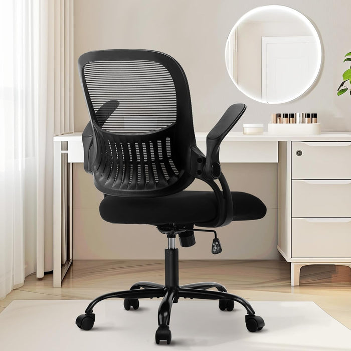 Beddle Office Chair with Lumbar Support, Ergonomic Mesh Mid-Back Swivel Desk Chair, Comfortable Task Chair for Home Office