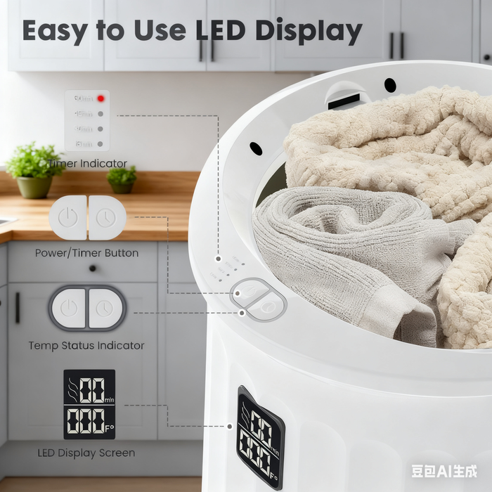 Beddle Towel Warmer for Bathroom with LED Display, Luxury Bucket Towel Warmer with Adjustable Timer & Auto Shut-Off, Fits Oversized Towels and Blankets